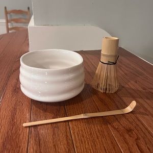 Matcha set with bowl, whisk, and scoop stick
